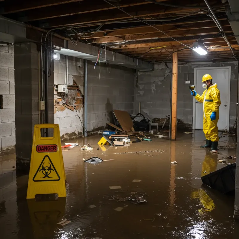 Flooded Basement Electrical Hazard in Holgate, OH Property