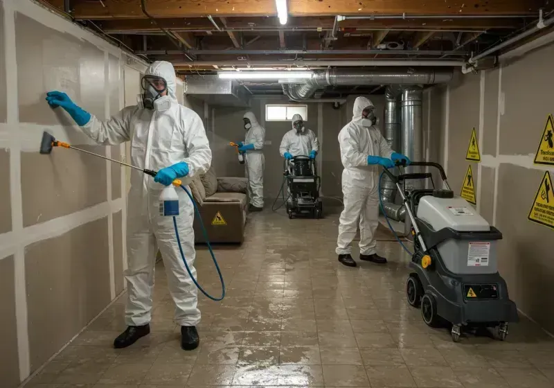 Basement Moisture Removal and Structural Drying process in Holgate, OH